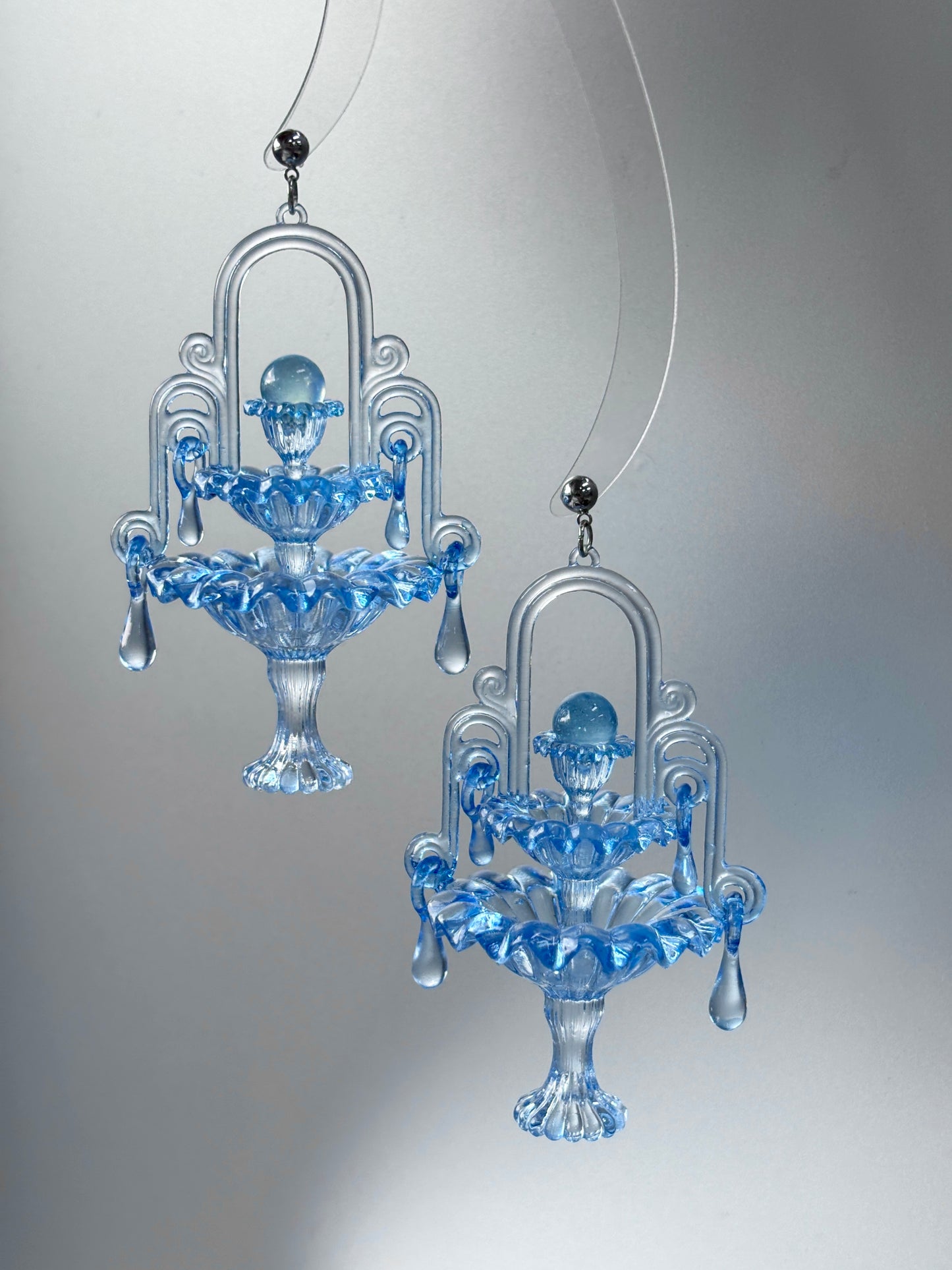 Wishing Fountain Crystal Jewelry - The Pristine Pulse - Handmade Crystal Earrings, 925 sterling silver aquamarine crystal, fantasy Jewelry Gift