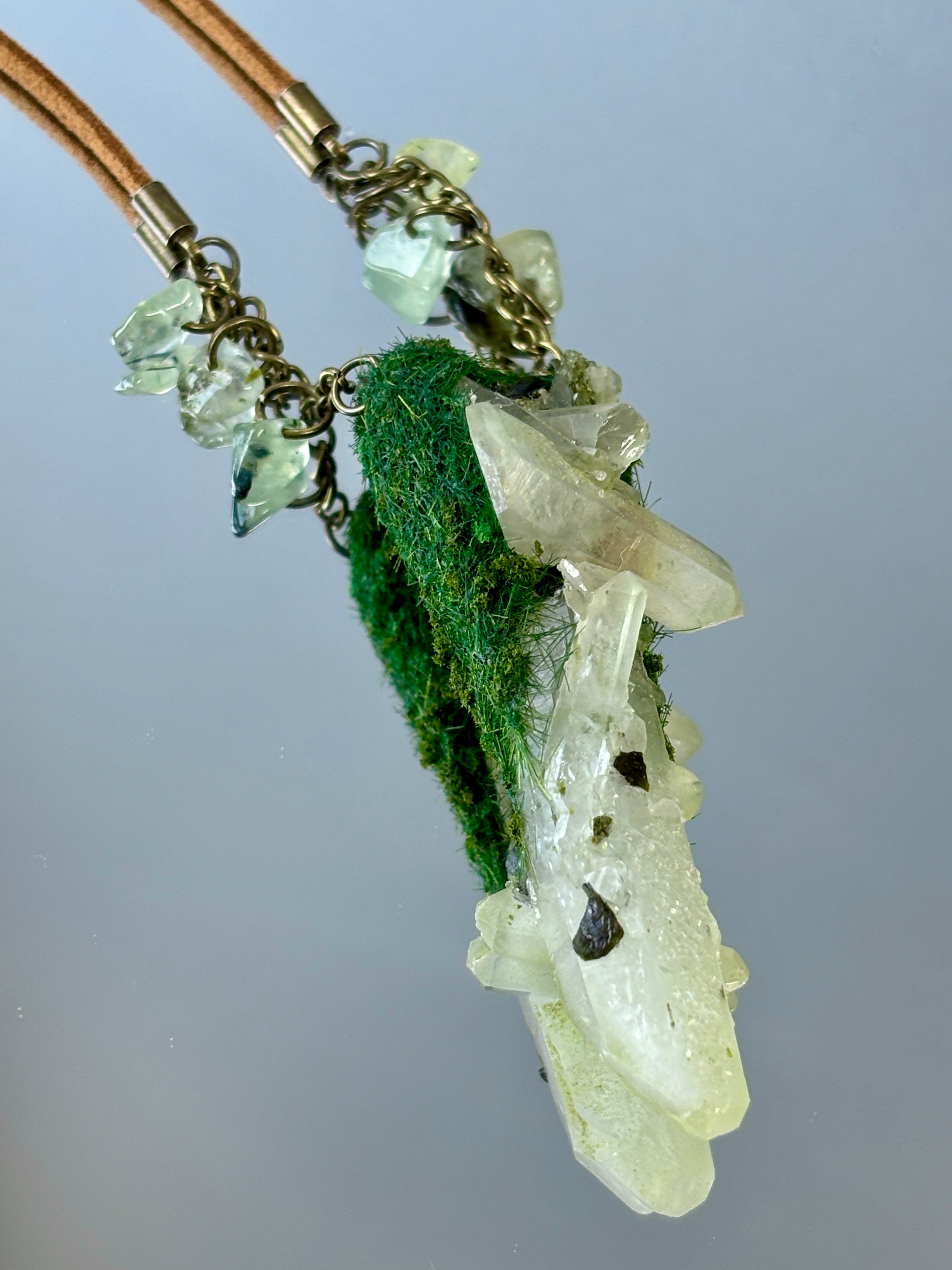 Fairy Pact Crystal Pendant - Forest Essence Spire - Handmade Crystal Pendant Necklace, artisan, fantasy Jewelry Gift