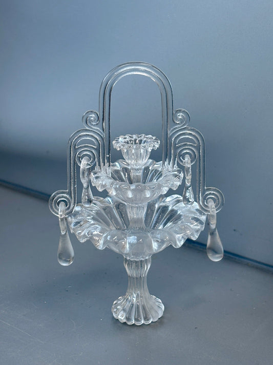 Wishing Fountain Crystal Jewelry - Nymph's Mirror Spring - Handmade Crystal Figurine, clear quartz 3D printed detail, water inspired, mystical Jewelry Gift